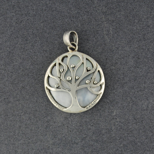 Mother of Pearl & Abalone Reversable Tree Pendant