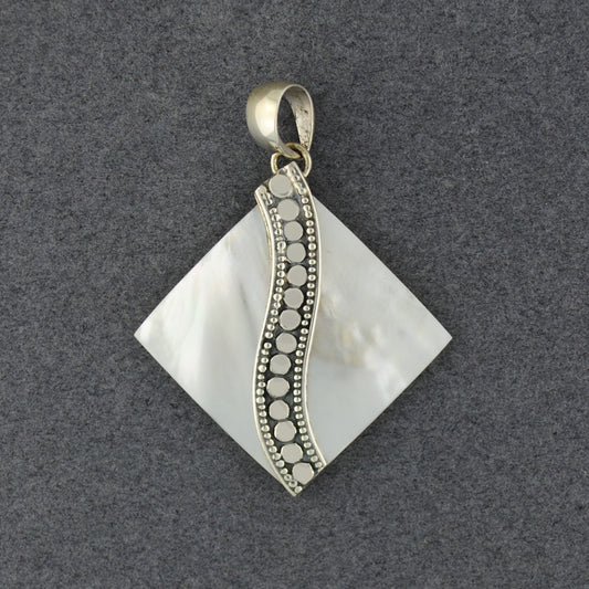 Mother of Pearl Diamond With Dots Pendant