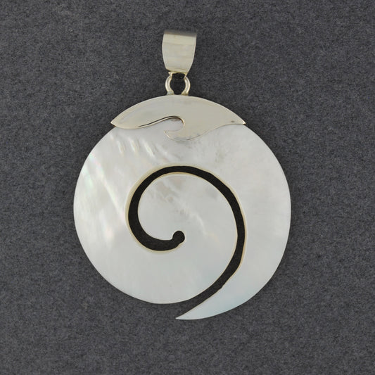 Mother of Pearl Spiral with Wave Pendant