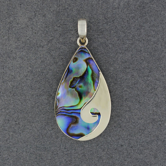 Abalone Teardrop with Wave Pendant