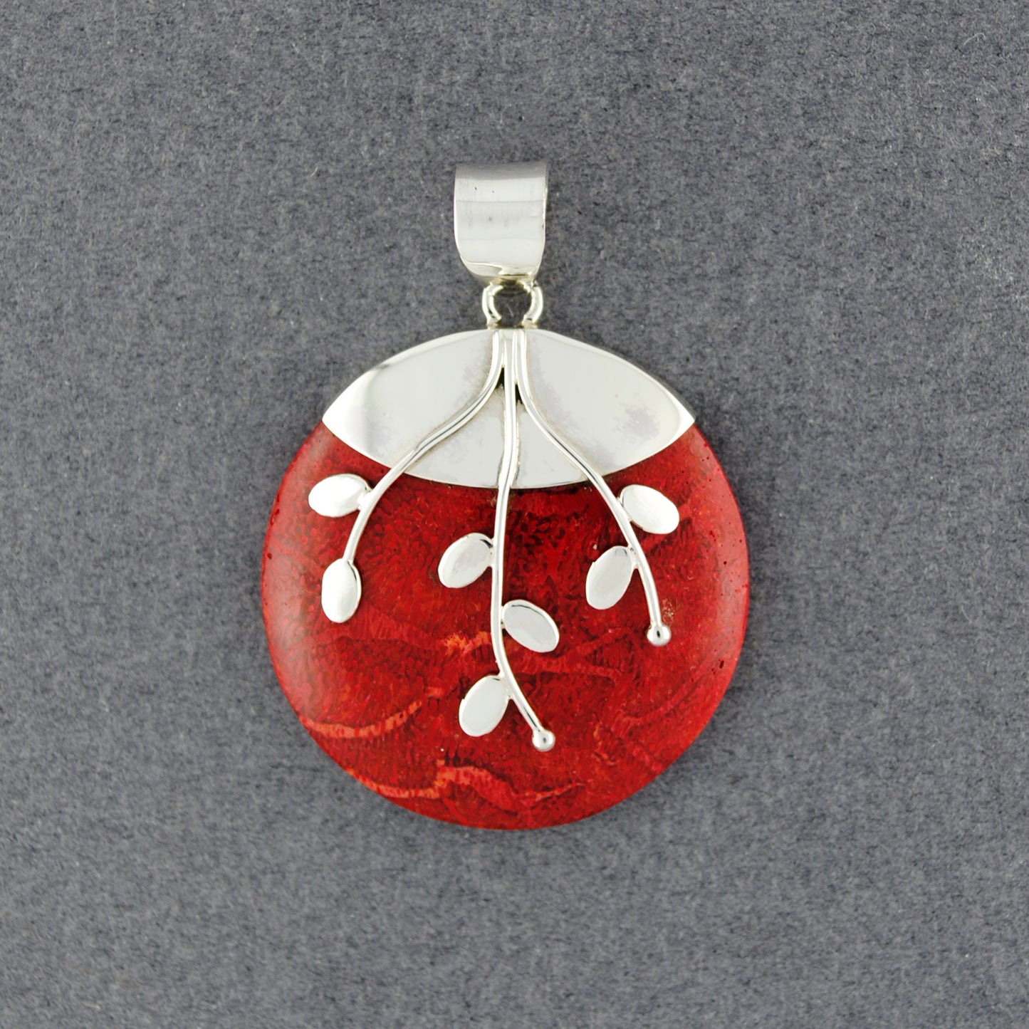 Coral Circle with Vines Pendant