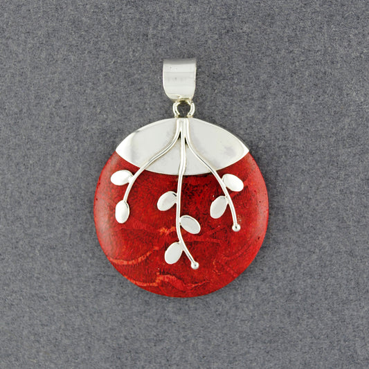 Coral Circle with Vines Pendant