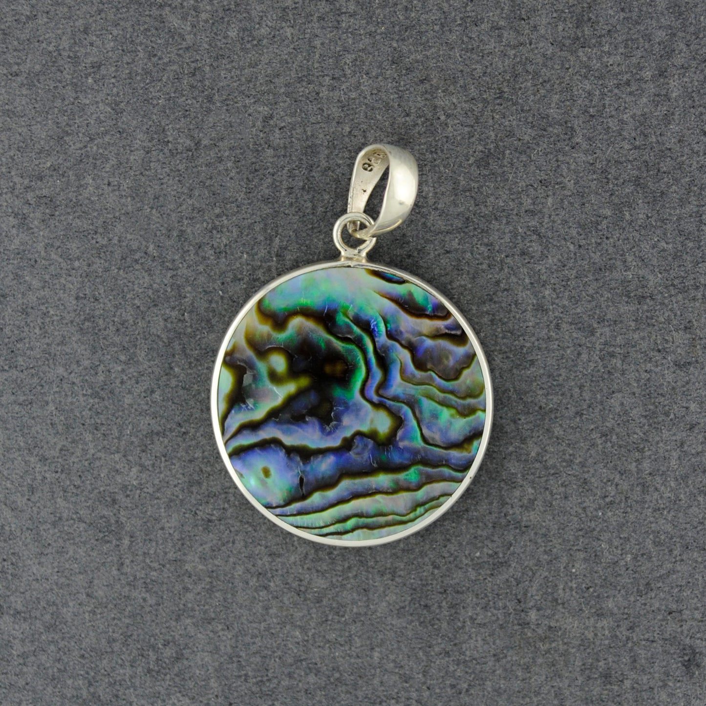 Abalone & Mother of Pearl Reversable Circle Pendant