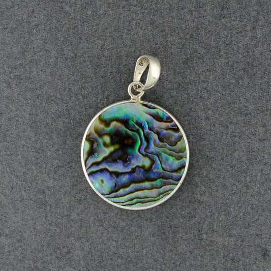 Abalone & Mother of Pearl Reversable Circle Pendant