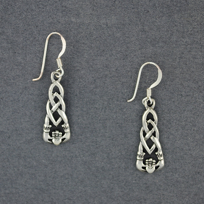 Sterling Silver Claddagh Knot Earrings