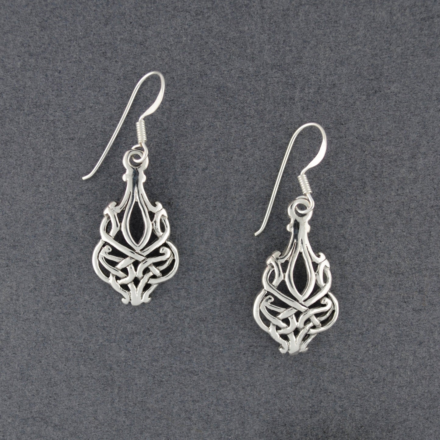 Sterling Silver Large Celtic Shield Earrings