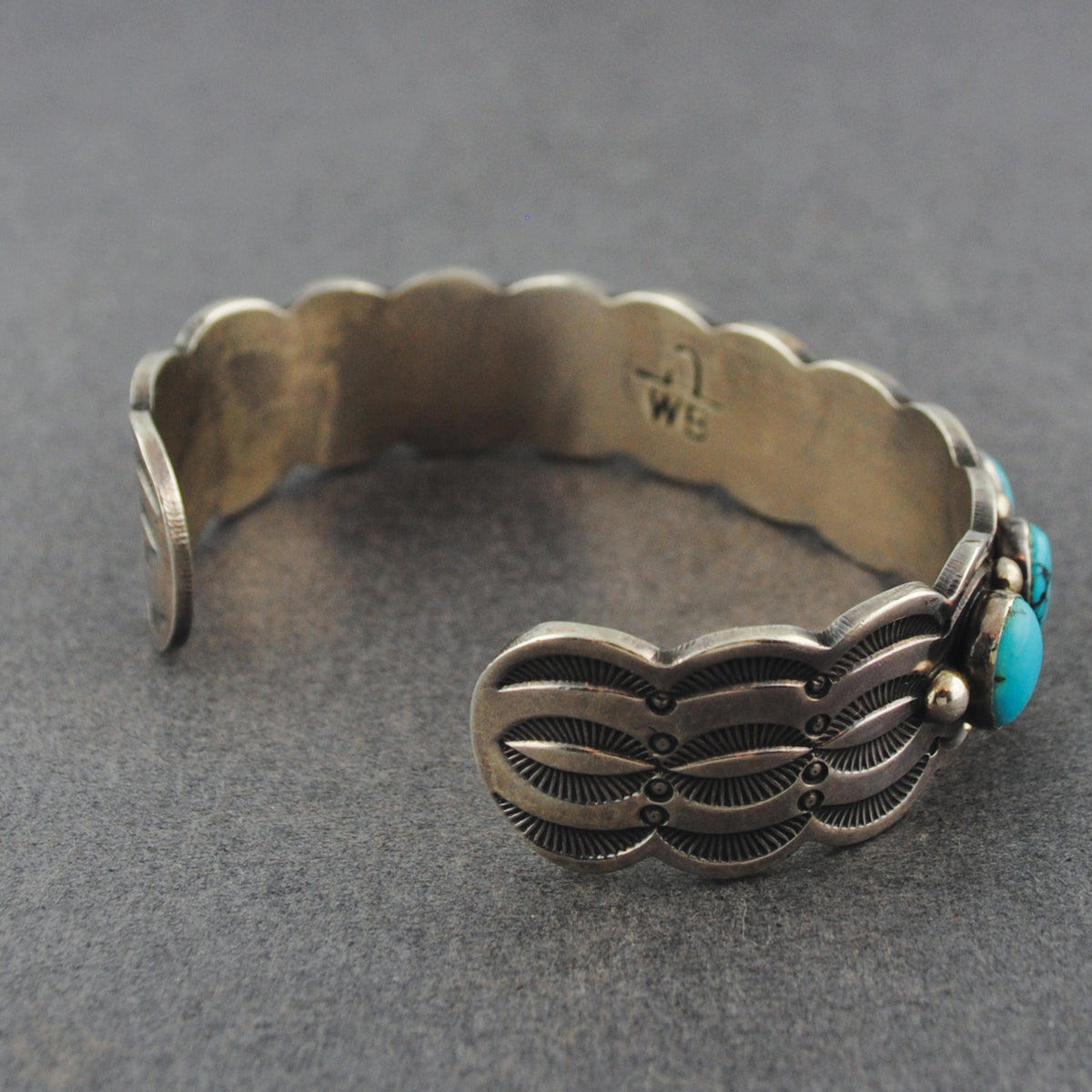 Kingman Mine Turquoise Multi Stone Cuff Bracelet - Carolyn & Wilson Begay - Navajo