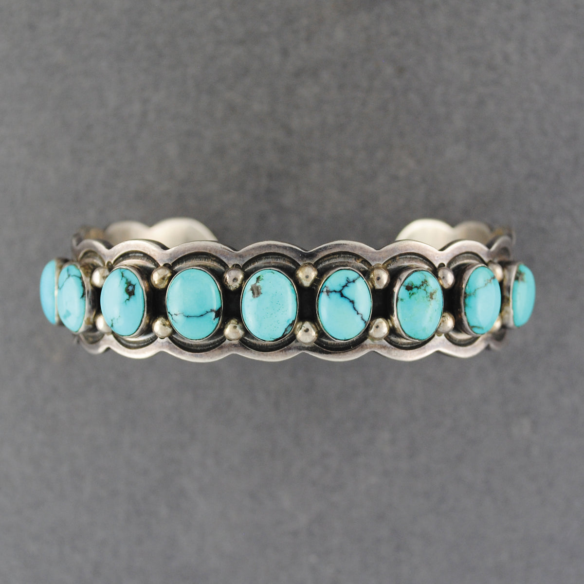 Kingman Mine Turquoise Multi Stone Cuff Bracelet - Carolyn & Wilson Begay - Navajo