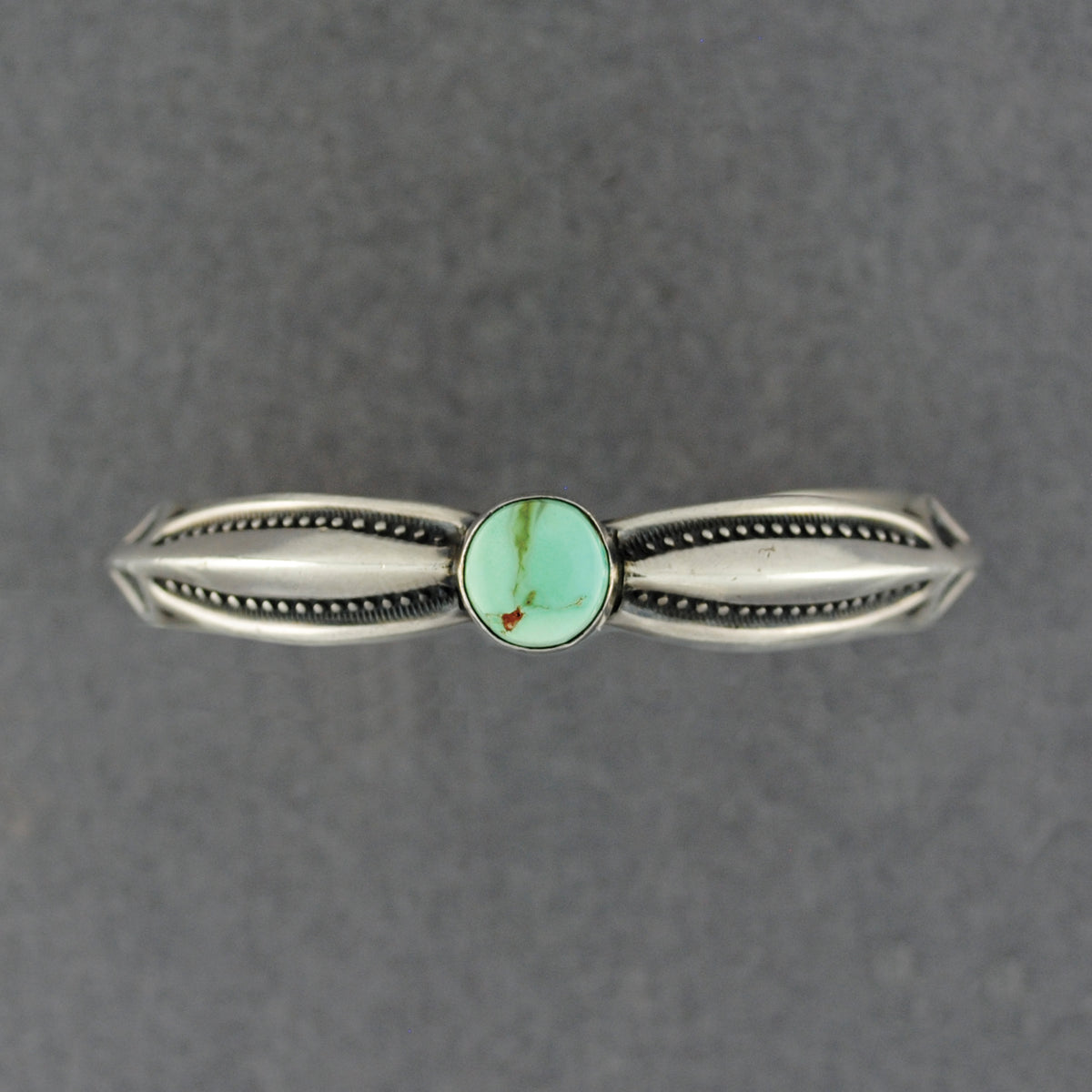 Turquoise Carinated Ingot Triangle Cuff Bracelet - Harry H Begay - Navajo