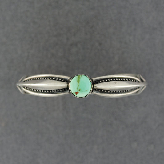 Turquoise Carinated Ingot Triangle Cuff Bracelet - Harry H Begay - Navajo