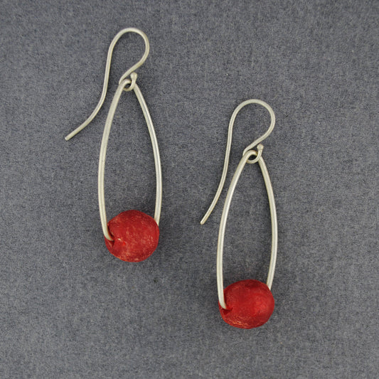 African Red Bead Earrings