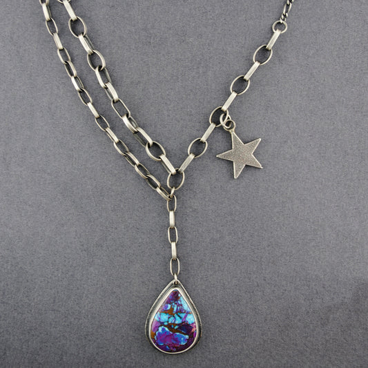 Mercury Orchid Royal Blossom Mohave Turquoise Necklace