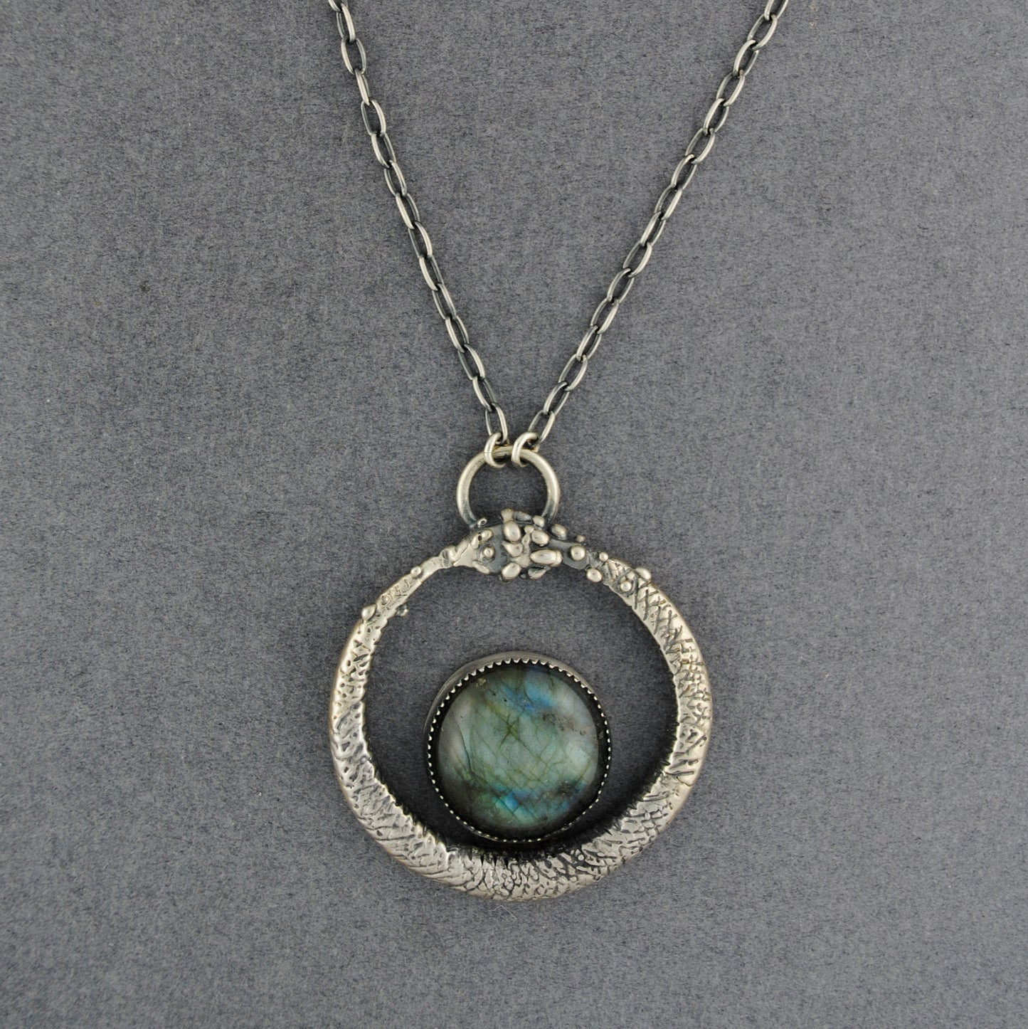 Acid Queen "Serpent Queen" Labradorite Ouroboros Necklace