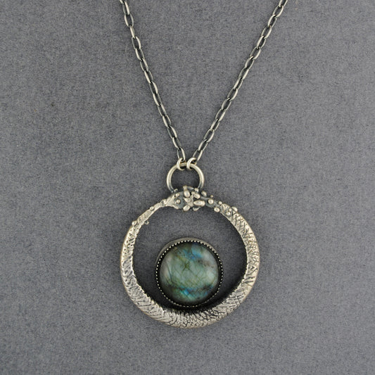 Acid Queen "Serpent Queen" Labradorite Ouroboros Necklace