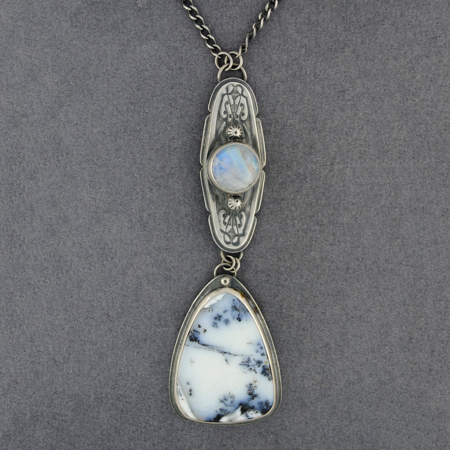 Mercury Orchid Moonstone & Dendrite Agate Custom Necklace - Sligo, Ireland
