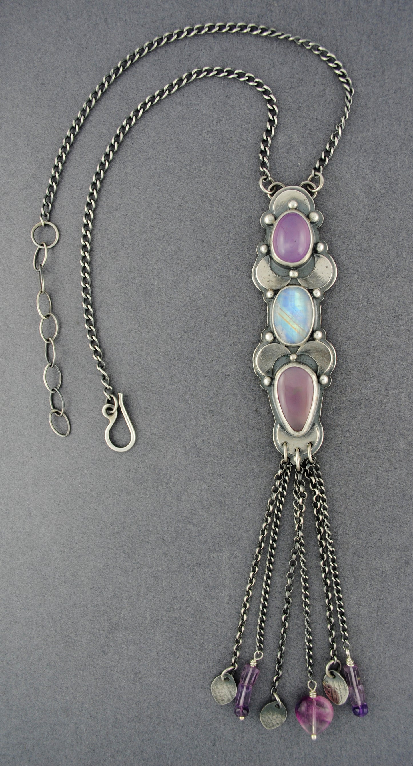 Mercury Orchid Amethyst & Moonstone Moon Phase Necklace - Sligo, Ireland
