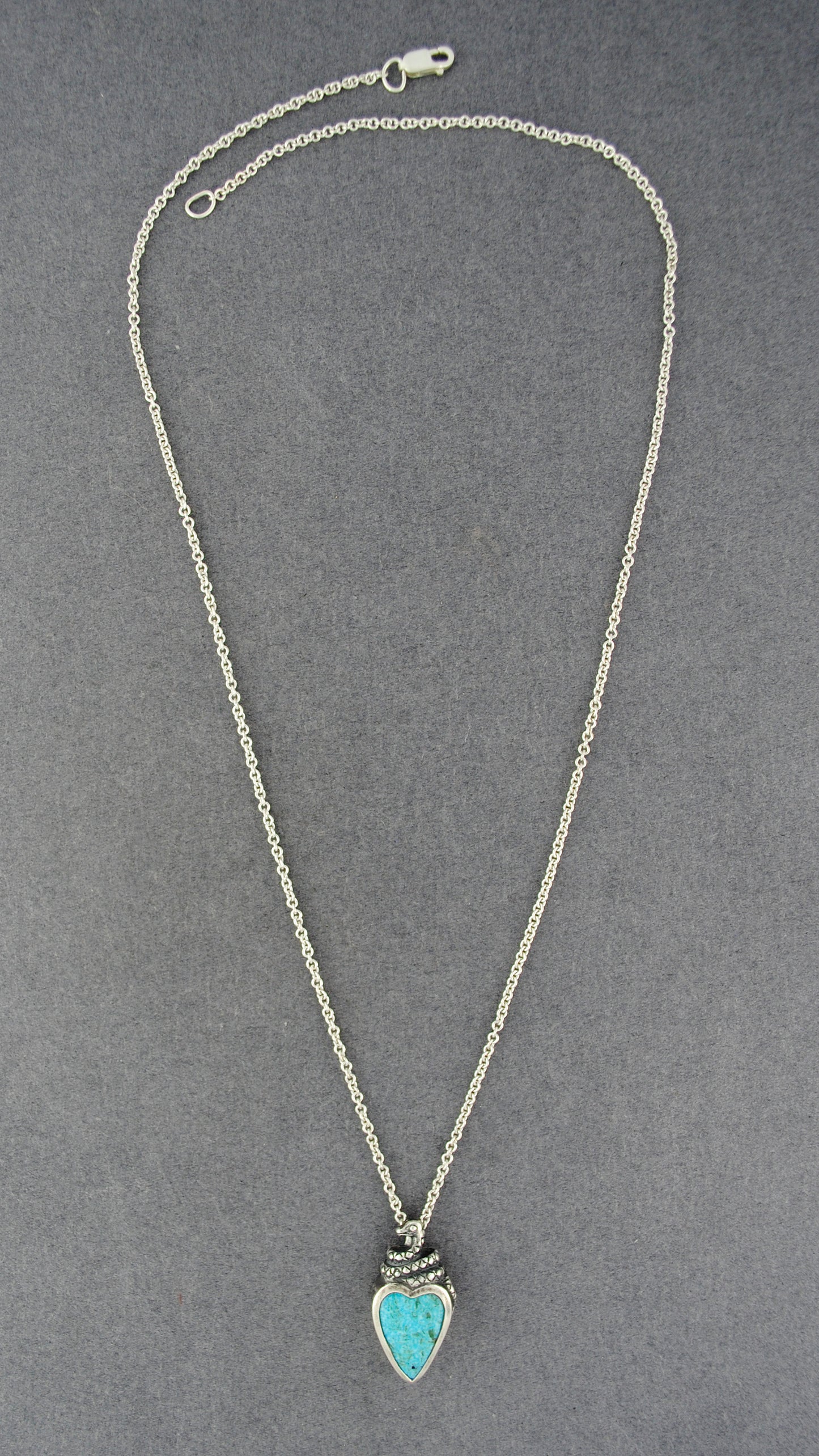 Turquoise Snake Heart Necklace