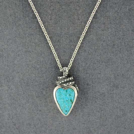 Turquoise Snake Heart Necklace