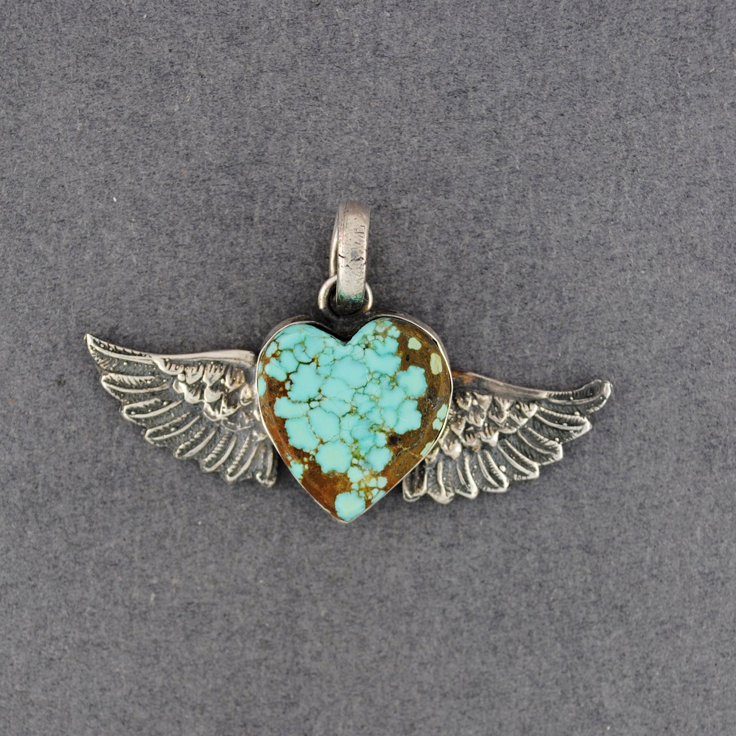 Turquoise Winged Heart Pendant