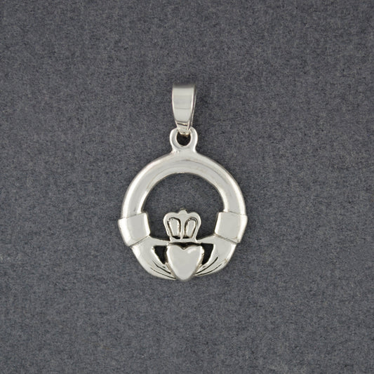 Sterling Silver Large Claddagh Pendant