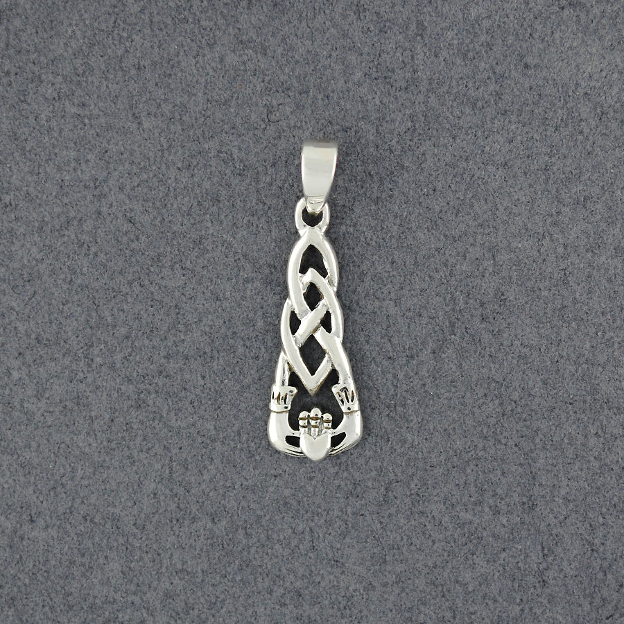 Sterling Silver Small Claddagh Weave Pendant