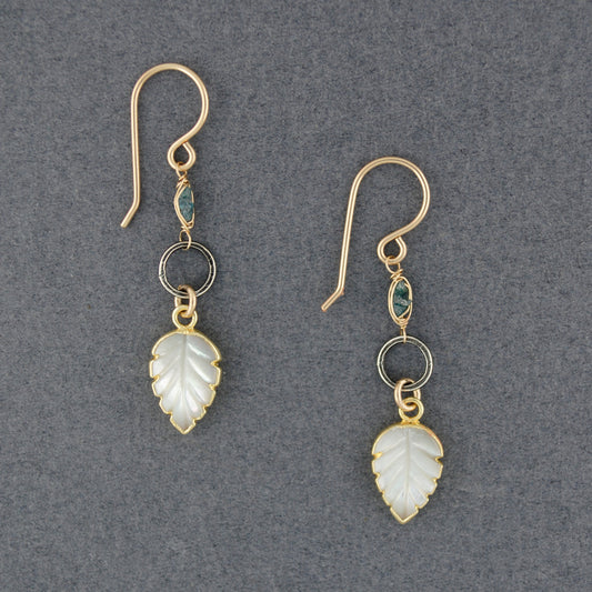 Pearl Leaf Earrings