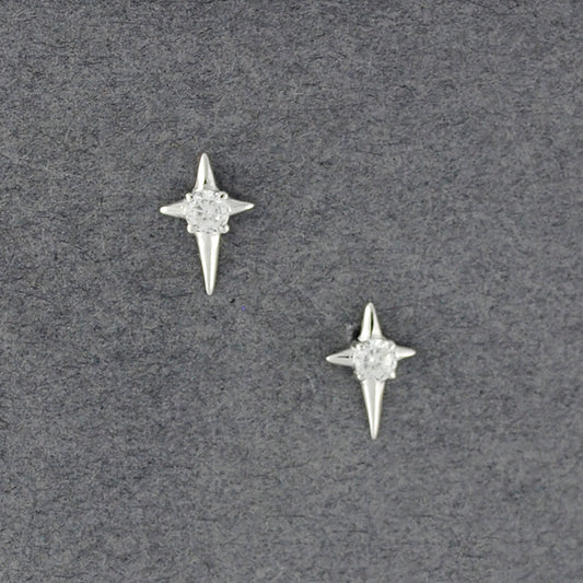 Sterling Silver CZ Star Earring