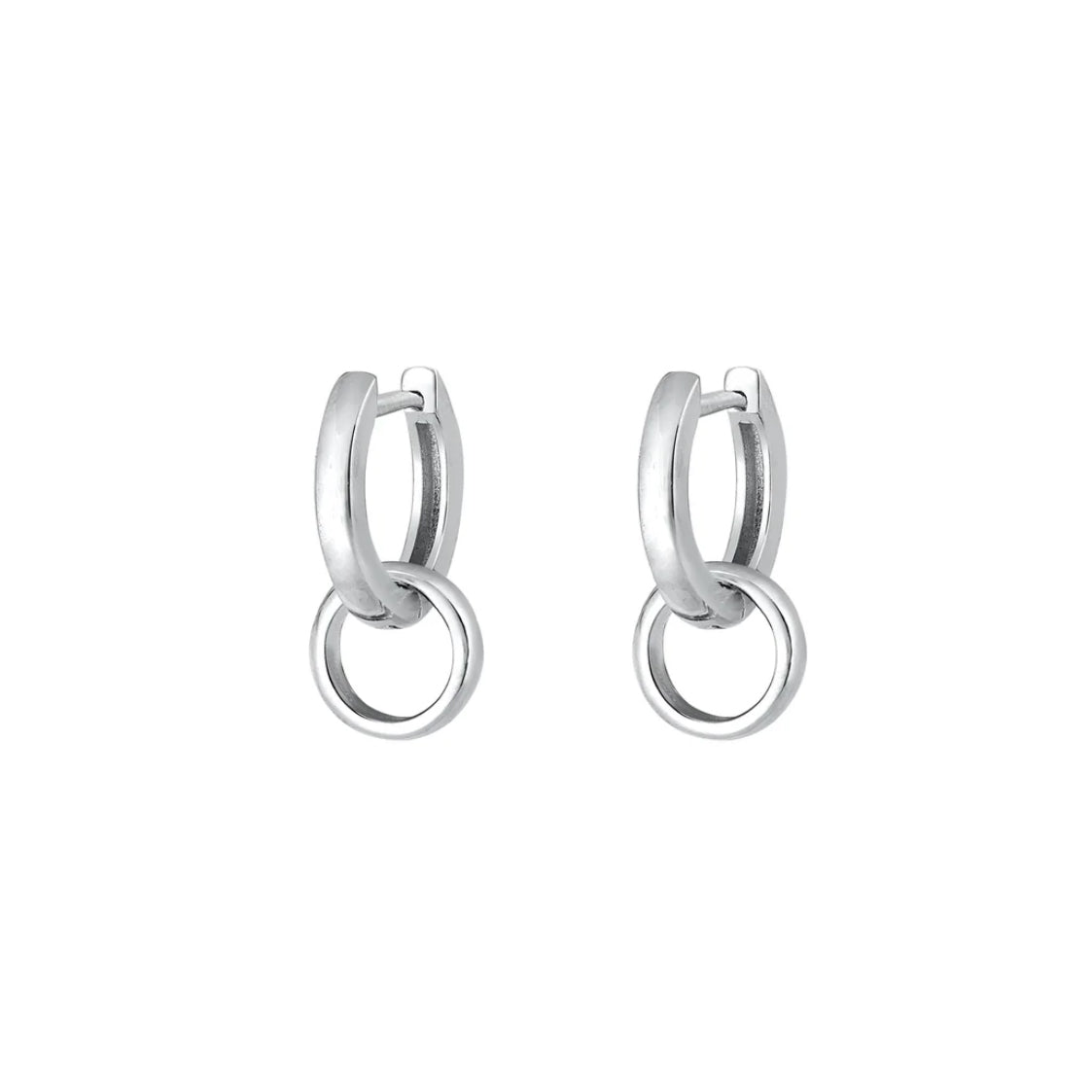 Sterling Silver Dangle Hoop Earrings