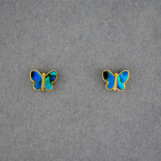Gold Vermeil Paua Butterfly Post Earrings