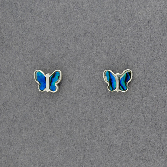 Sterling Silver Paua Butterfly Post Earrings