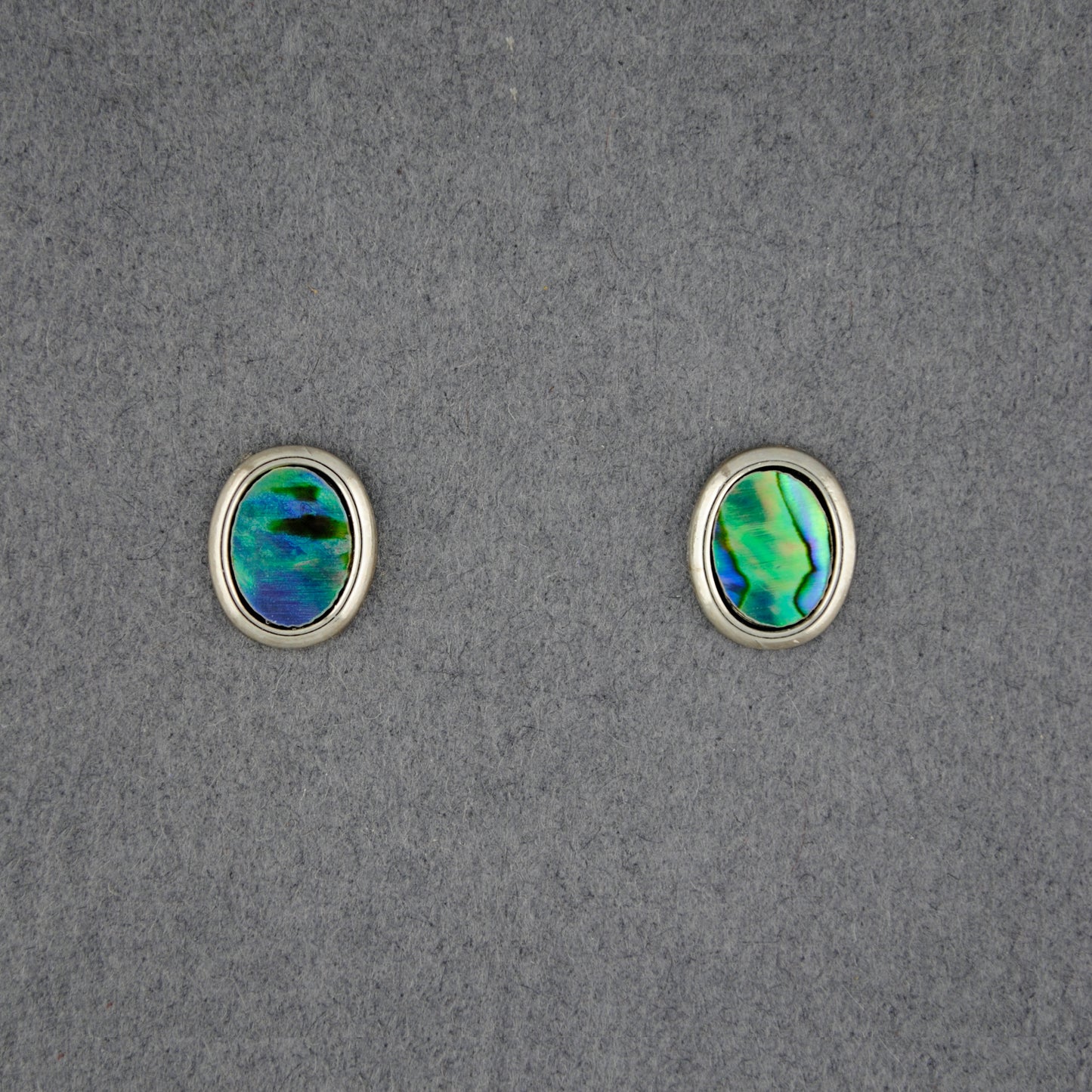 Sterling Silver Paua Extra Small Oval Post Earrings