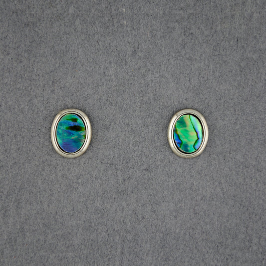 Sterling Silver Paua Extra Small Oval Post Earrings