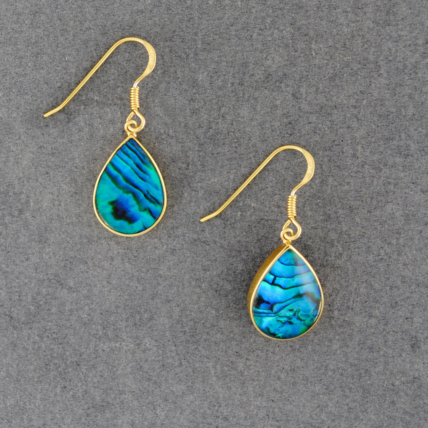 Gold Vermeil Paua Large Teardrop Earrings