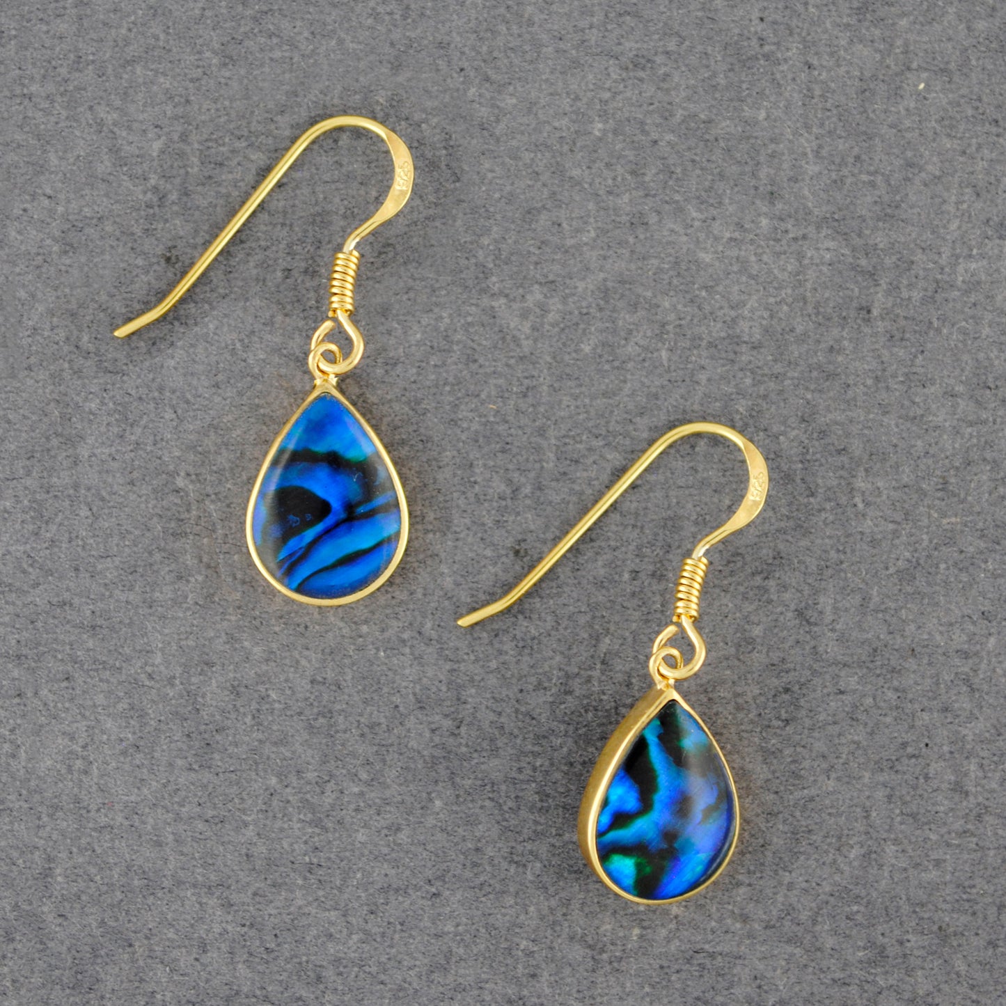 Gold Vermeil Paua Teardrop Earrings