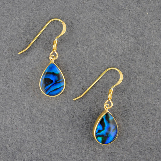Gold Vermeil Paua Teardrop Earrings