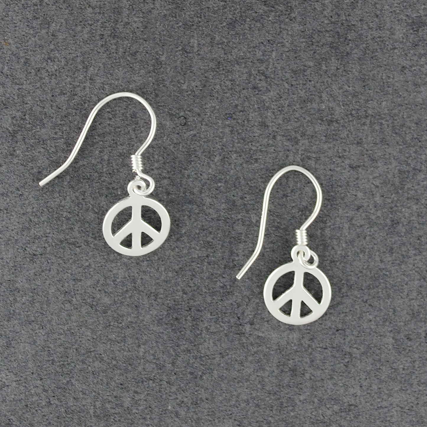 Sterling Silver Mini Peace Sign Earrings