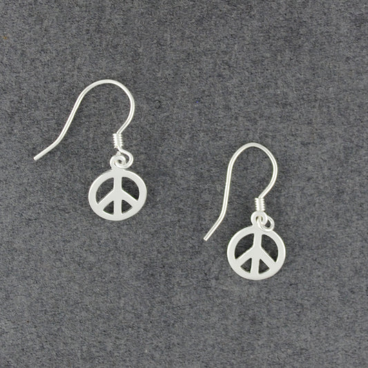 Sterling Silver Mini Peace Sign Earrings