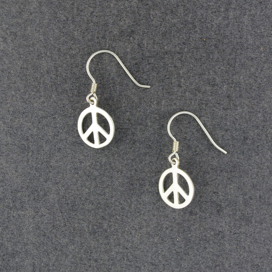 Sterling Silver Mini Peace Sign Earrings