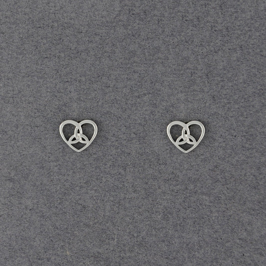 Sterling Silver Celtic Heart Stud Earrings