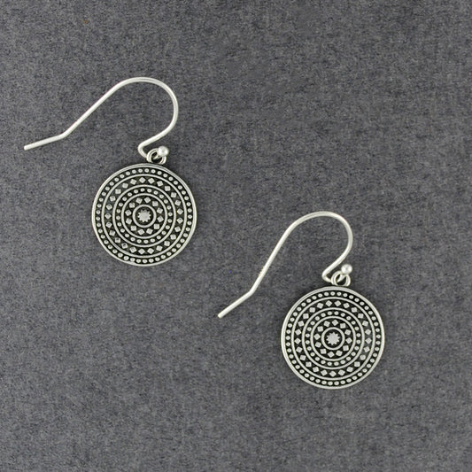 Sterling Silver Bali Style Disc Earrings