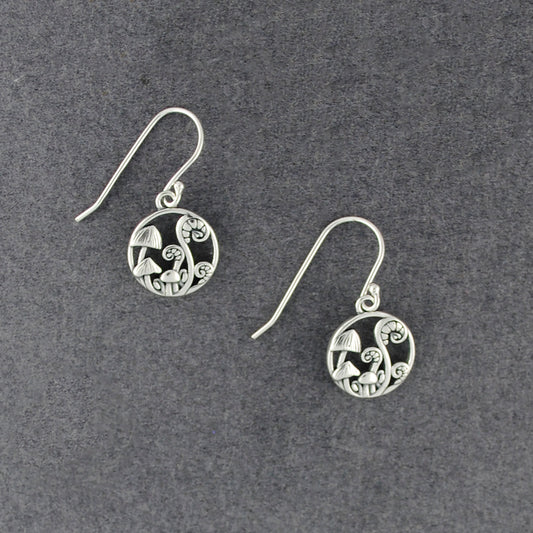 Sterling Silver Mushrooms Earrings