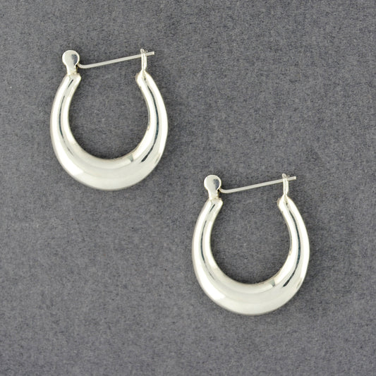 Sterling Silver Hollow Hoop Earrings