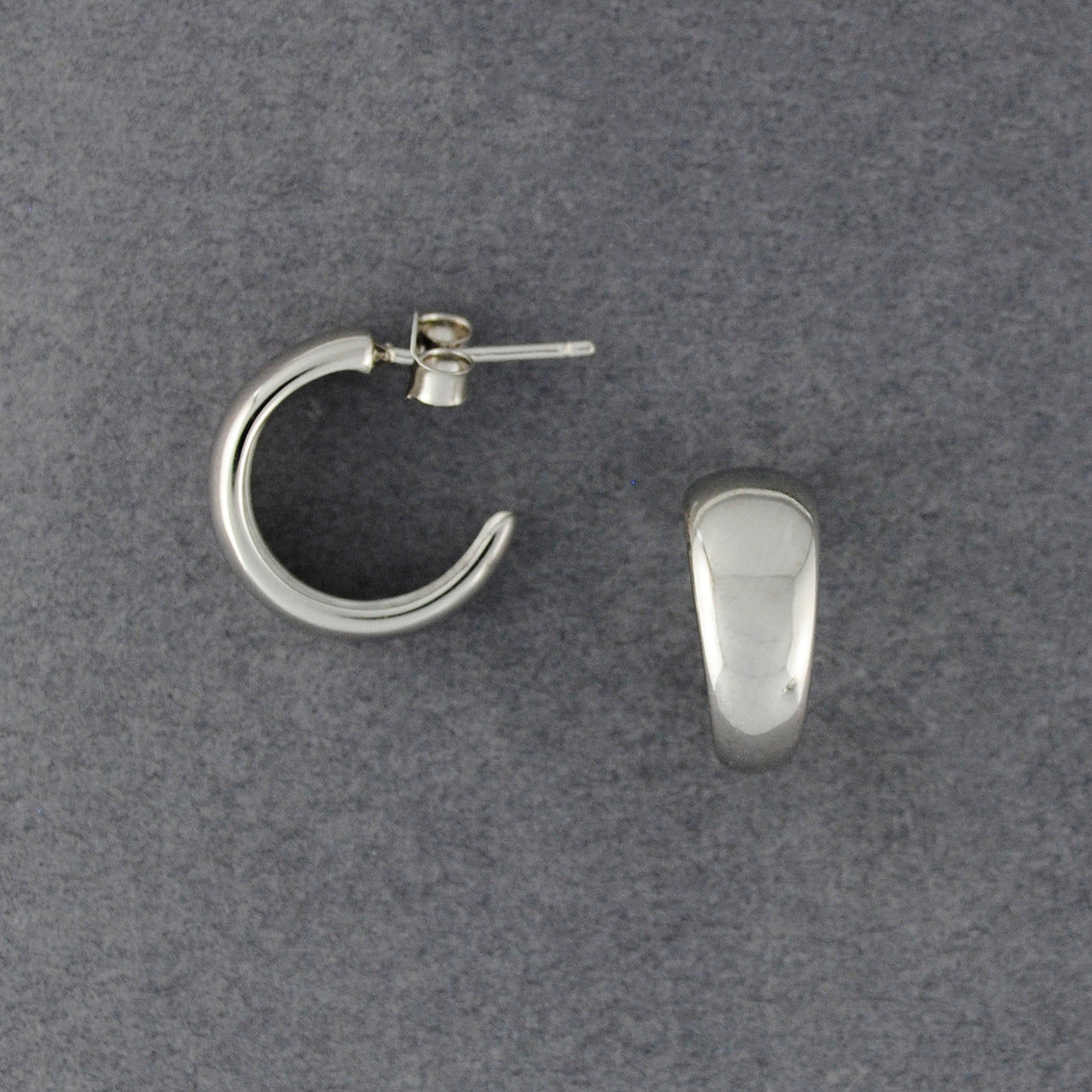 Sterling Silver Small Curved Hoop Earrings