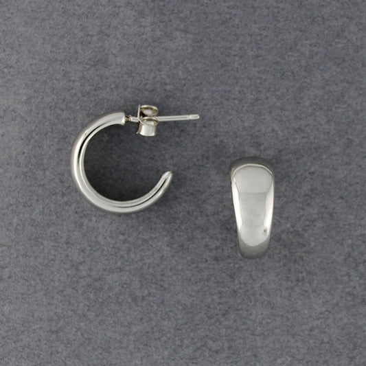 Sterling Silver Small Curved Hoop Earrings