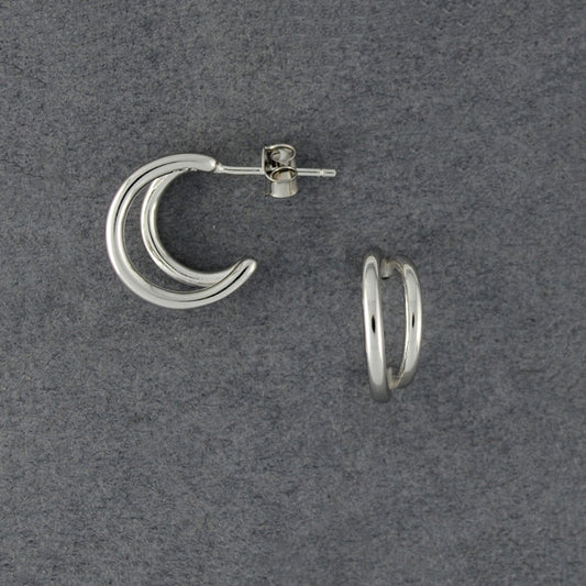 Sterling Silver Double Hoop Earrings