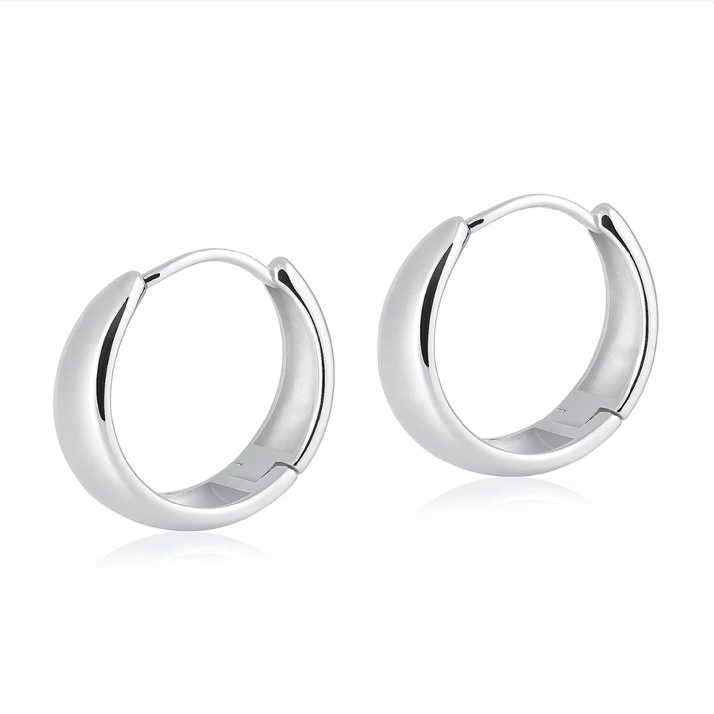 Sterling Silver Curved Huggie Earrings