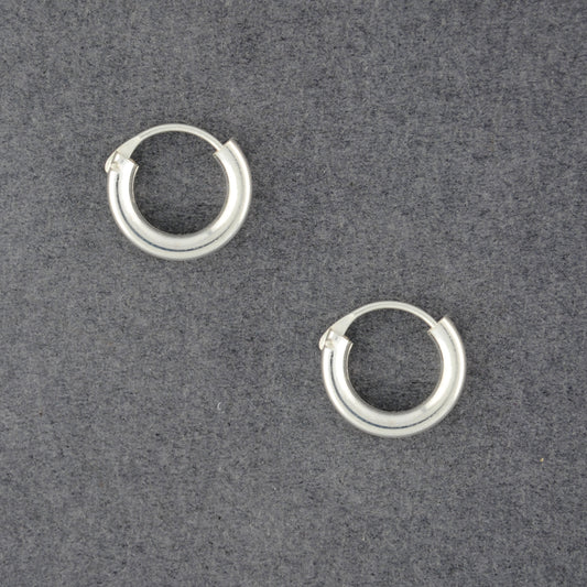 Sterling Silver Thick 14mm Continuous Hoop Earrings