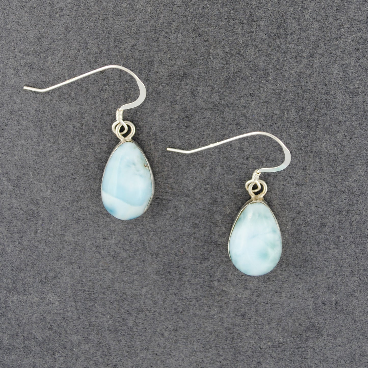 Sterling Silver Larimar Teardrop Earrings