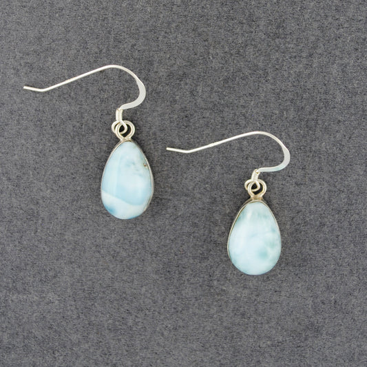 Sterling Silver Larimar Teardrop Earrings