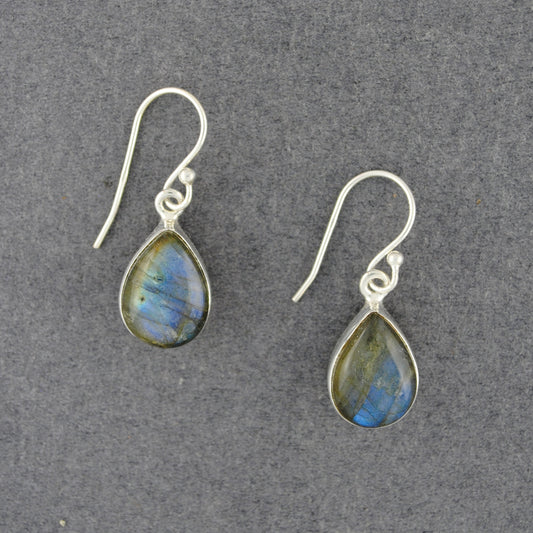 Sterling Silver Labradorite Teardrop Earrings